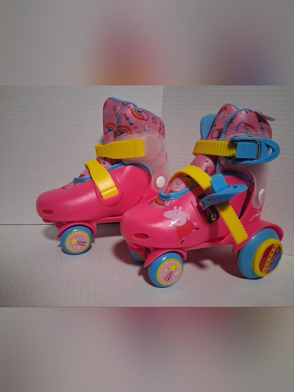 Pink Kids Adjustable Peppa Character Roller Skates Size J9-J12